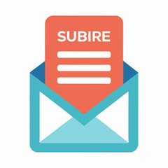 Poster - Email with subscription document inside an open envelope