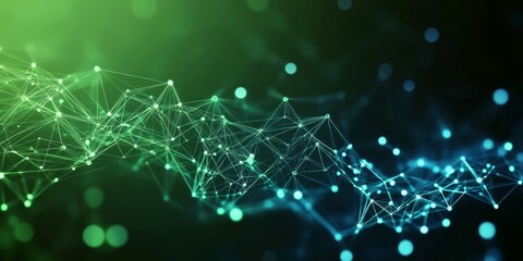 Poster - Abstract Polygonal Background with Dots and Lines Representing Data and Technology Network Design