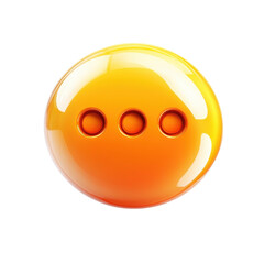 Poster - Glossy Orange Ellipsis Icon Three Dots User Interface Design Web Element on transparent background