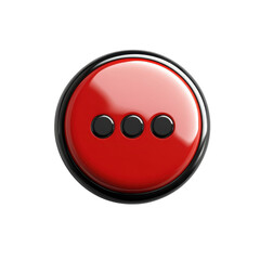 Poster - Red Glossy More Icon Button Shiny Rounded Menu Options Vector Illustration on transparent background