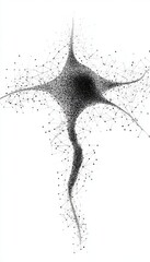 Poster - Abstract Neuron Cell Illustration and Neural Network Model in Low Poly Design on White Background