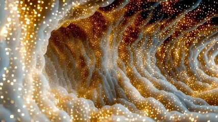Aufkleber - Abstract spiral tunnel of glowing particles in deep space, representing data flow or futuristic energy vortex