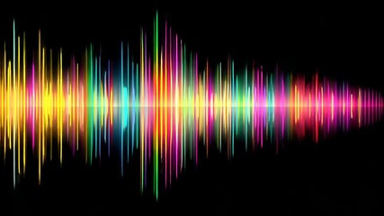 Poster - Colorful equalizer bars pulsate against black background