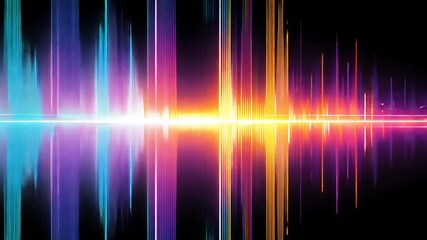 Poster - Colorful light streaks reflect on a dark surface, creating vibrant visuals