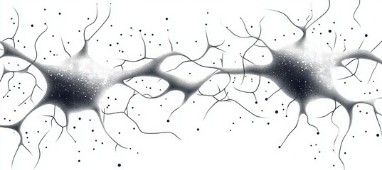 Poster - Detailed Illustration of a Neuronic Cell Body with Interconnections, Showcasing Brain Functionality