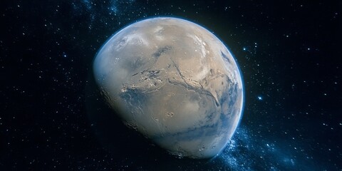 Wall Mural - mars planet in deep space providing tantalizing hints of the possibility of past life. amazing view.