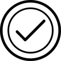 Poster - Minimal outline checkmark vector icon for approval and success