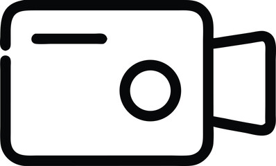 Poster - Minimal outline vector icon of a classic camera with simple geometric shapes