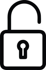 Poster - Outline vector icon of an unlocked padlock security and access symbol