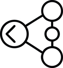 Poster - Modern flat outline icon representing sharing with three circular elements