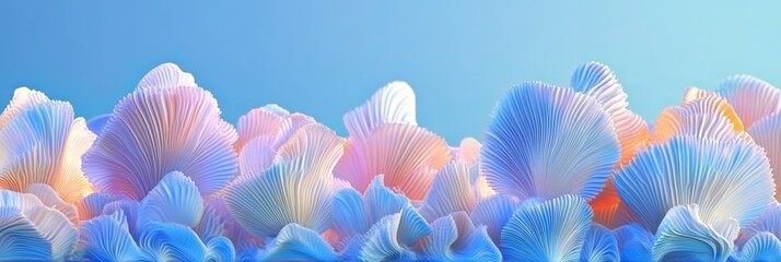 Poster - elegant 3d wave texture background featuring delicate pastel shades for text and design elements