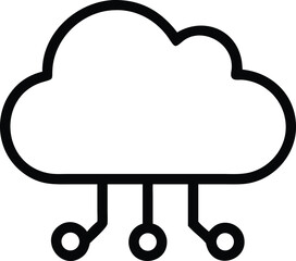 Poster - Clean outline vector icon of a cloud with a simple modern design