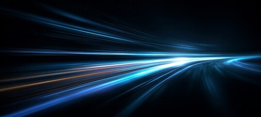 Poster - Ethereal Light Trails Create a Stunning Contrast Against a Dark Backdrop in Motion Photography