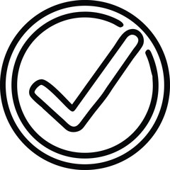 Poster - Simple outline circle with a checkmark icon for approval or confirmation