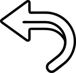 Poster - Simple curved arrow icon with a clean outline design