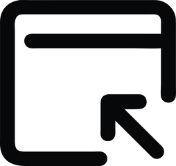 Poster - Minimalist floating window interface element icon with clean lines