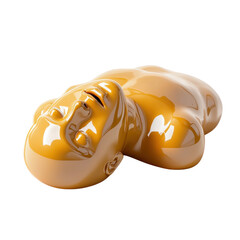 Leinwandbilder - Glossy Caramel Figure Abstract Body Shape in Caramel Tones Contemporary on transparent background