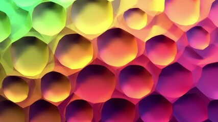Poster - Abstract Fluid Hexagonal Shapes with Fading Colors