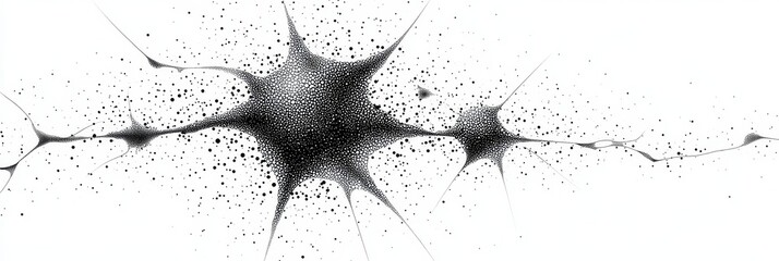 Poster - Intricate Stylized Neural Network Illustration Featuring Neuron Cell Structure with Dots and Lines