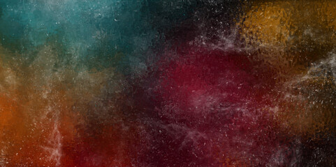 Poster - Abstract colorful black textured smoke. grunge dark painted background. abstract fire flame grunge texture background. dark nebula sparkle star universe in outer horizontal galaxy space for text.	
