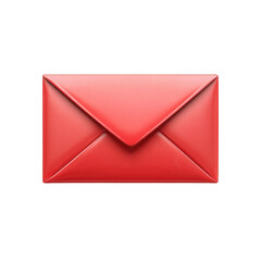 Poster - Gleaming Red Mail Envelope on Black Background Letter Symbol Email Icon on transparent background