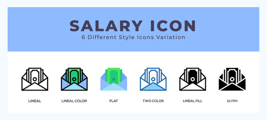 Poster - Salary icon in different style vector illustration.