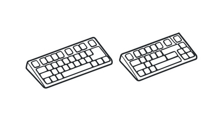 Poster - keyboard isolated on a white background with focus on mobile communication and digital technology.