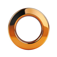 Leinwandbilder - Gleaming Bronze Circle Isolated Elegant Minimalist Shape Round Metallic on transparent background