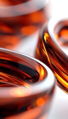 Poster - Lustrous resin swirls with translucent loops glowing, creating elegant reflections and patterns.