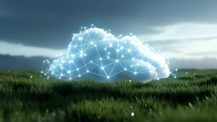 Poster - A cloud with a network of stars is floating in the sky. Concept of wonder and awe at the vastness of the universe and the beauty of the stars