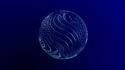 Leinwandbilder - Abstract twisted, cosmic wormhole. Technology background. Data network. 3D rendering.
