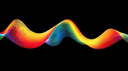 Poster - Vibrant rainbow wave design on a black background