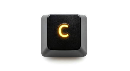 Poster - Illuminated 'C' Key From a Computer Keyboard