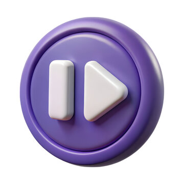 3d rendering play button plastic style icon isolated on background modern design concept