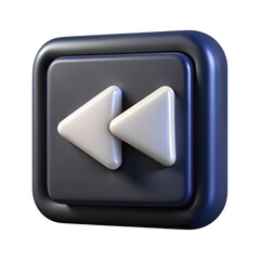 Poster - Backwards navigation 3d rendering plasticstyle icon isolated on background detailed and clean