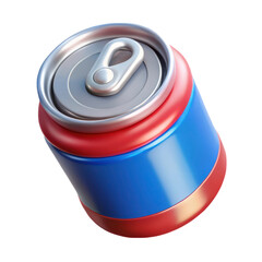 Poster - Cartoon soda can 3d rendering plasticstyle icon isolated on background modern design