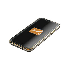Leinwandbilder - Smartphone email app notification device technology communication digital on transparent background