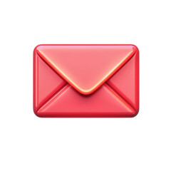 Aufkleber - Red Email Icon Illustration Communication Glossy Symbol Graphic Design on transparent background