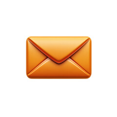 Aufkleber - Shiny Email Icon Orange Envelope 3D Rendering Message Notification Digital on transparent background