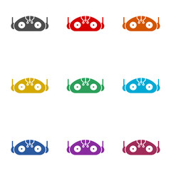 Poster - AI Robot Head icon isolated on white background. Set icons colorful