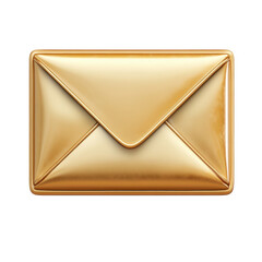 Aufkleber - Golden Envelope Shiny Email Design 3D Render Isolated Message Newsletter on transparent background