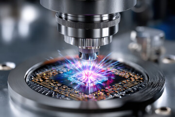 Poster - Advanced technology used for microchip fabrication in a modern laboratory setting