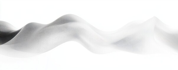 Poster - Abstract smooth white wave form with subtle texture on bright background conveying lightness and flow