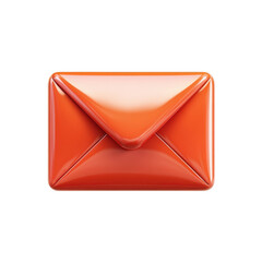 Aufkleber - Glossy Red Email Icon Digital Communication Design Illustration Alert on transparent background