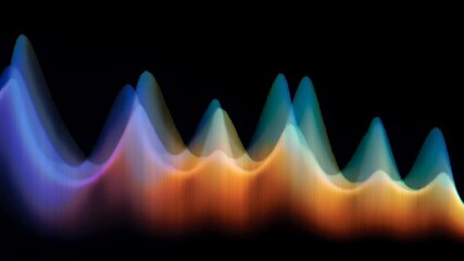 Poster - Detailed Close-Up of Spectral Peaks Displayed on Digital Chromatic Background