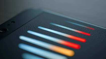 Poster - Close-Up of Smartphone Display Showcasing Mesh Network Signal Bars with Colorful Indicators