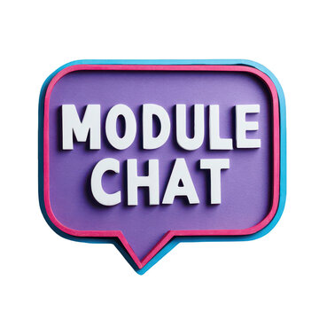 3D speech bubble, purple, module chat