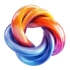 Poster - Colorful Abstract Knot Design Illustration Intertwined Rings Graphic on transparent background