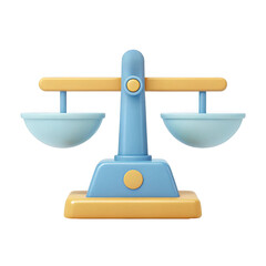 Poster - 3d cartoon scales of justice isolated on transparent background