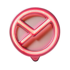 Leinwandbilder - Pink Neon Icon Vector Checkmark Graphic Symbol Glow Shiny Circular Design on transparent background